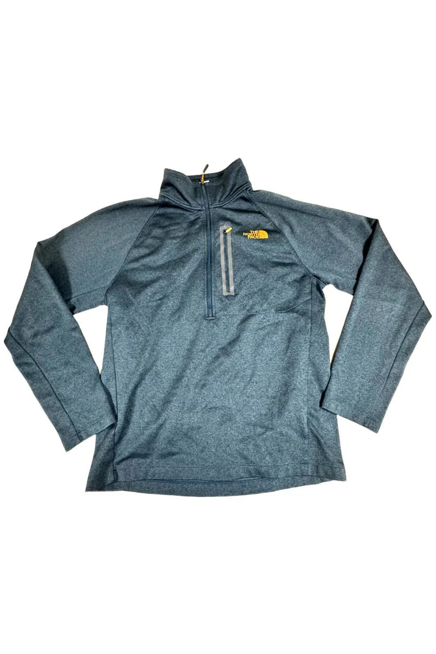 The North Face Men's 1/4 Zip Pullover Sweater Dark Teal/Orange